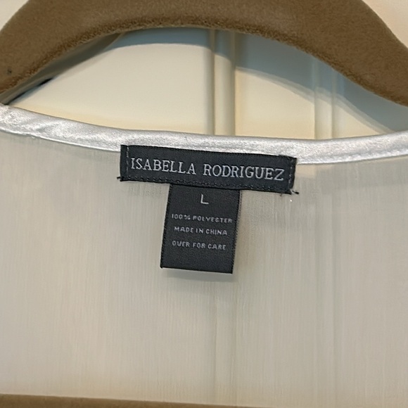 Isabella Rodriguez Sheer White Top Women’s Large - Picture 2 of 6
